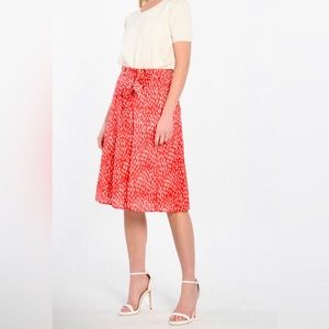 Un Jour Ailleurs Badnerie Knee Length Skirt In Red Size 6